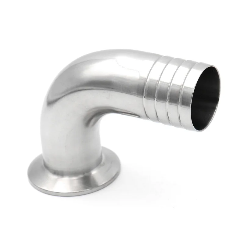 NEW 12.7/16/19/25/38/51mm OD Hose Barb Pipe Fitting Tri Clamp 90 Degree Elbow Ferrule 50.5 64mm Sanitary Stainless Steel 304