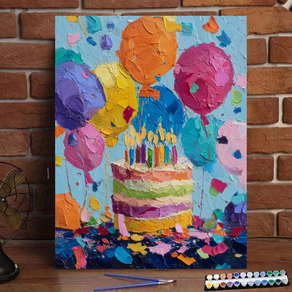 

Painting by Numbers Oil colored Colorful Birthday Colors Digital Painting Handmade Adult Children Gift Wall Decoration D