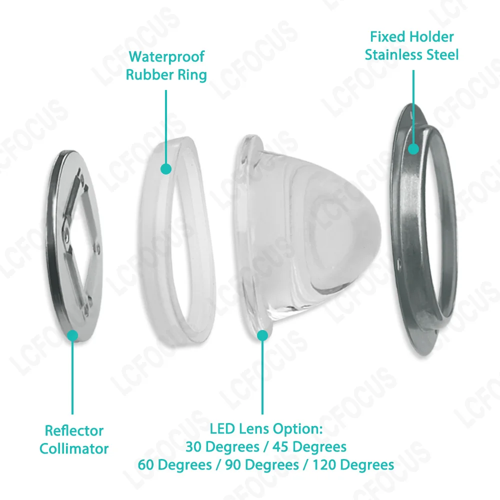 Imagem -02 - Lente de Vidro Óptico de Led de 30 45 60 90 120 Graus 78 mm Mais Refletor Colimador Mais Suporte Fixo Adequado para Chip Led Cob de 20w 30w 50w 100w