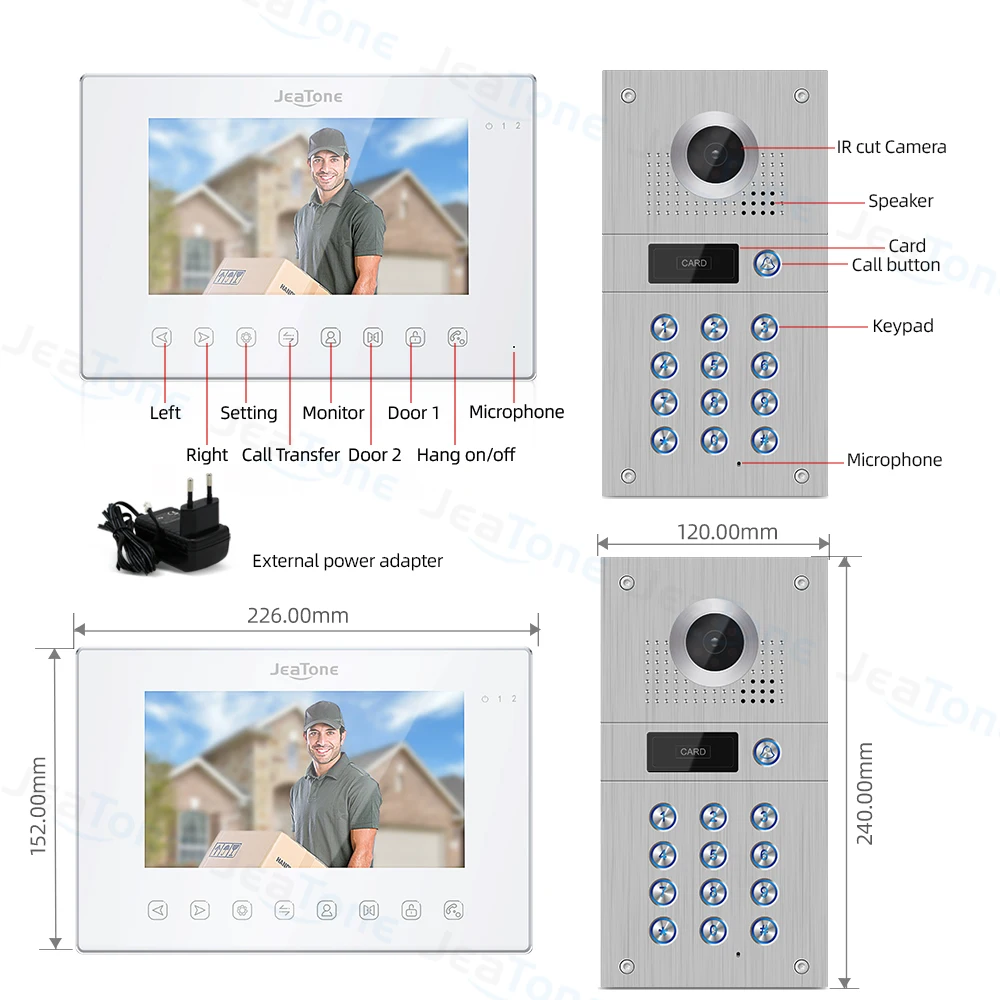 Imagem -06 - Polegada Tuya sem Fio Wifi 1080p Vídeo Porteiro para Casa Vídeo Campainha Senha Desbloquear Tela Ahd Sistema de Intercomunicação Wi-fi Novo