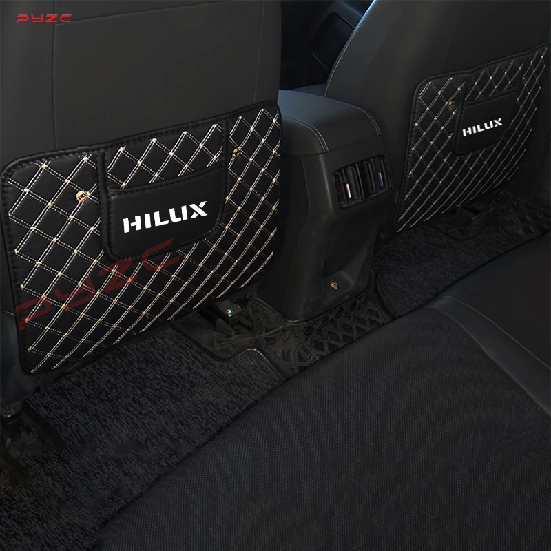 Car Seat Back Rear Anti Kick Pad Protective Mat Cover For Toyota Sport GR Harrier Hilux Surf  Vigo Revo Auto Accessories