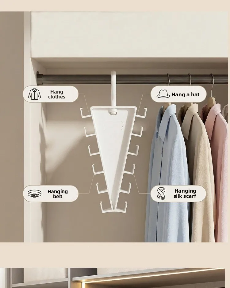 Stapelbarer V-förmiger Multi-Haken Aufhänger, Platzsparender Schrank-Organizer für Wohnheim & Zuhause – Detail 7