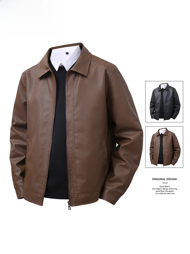 

Мужская модная повседневная кожаная куртка You Zhaolin, новинка весны, облегающий воротник с воротником Busin для отдыха, застежка-молния