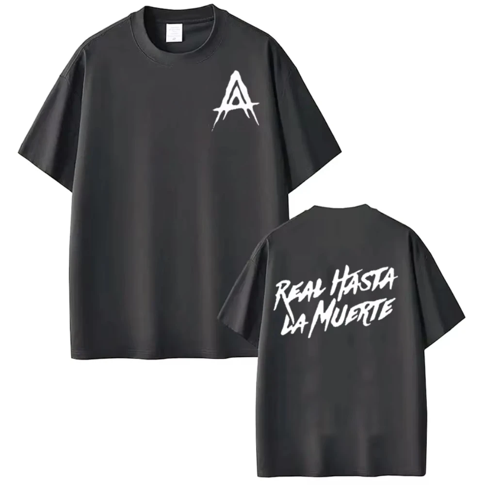 Rapper Anuel AA Real Hasta La Muerte T-shirt Harajuku Fashion Short Sleeve T Shirt Men's Women Hip-hop Punk Cotton Sports Tshirt