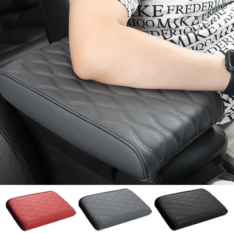 Car Center Console Pad All-Season Artificial Leather Pad For Center Console Road Trip Elbow Rest Automotive Trim For Off-Road