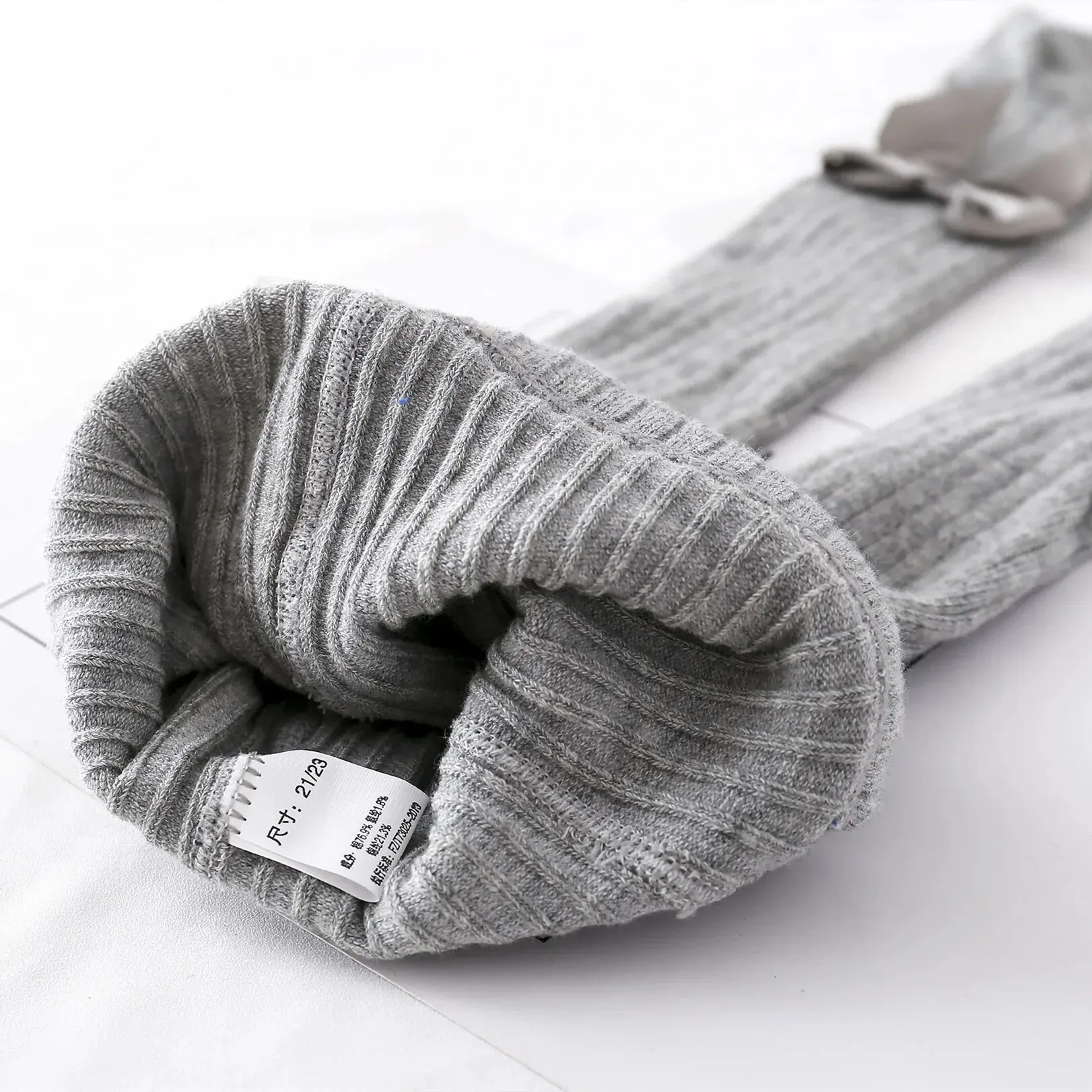 جوارب قطنية محبوكة للبنات ، خصر مرتفع ، عقدة فيونكة لطيفة ، جوارب طويلة للأطفال ، طفل رضيع وطفل رضيع ، شتاء