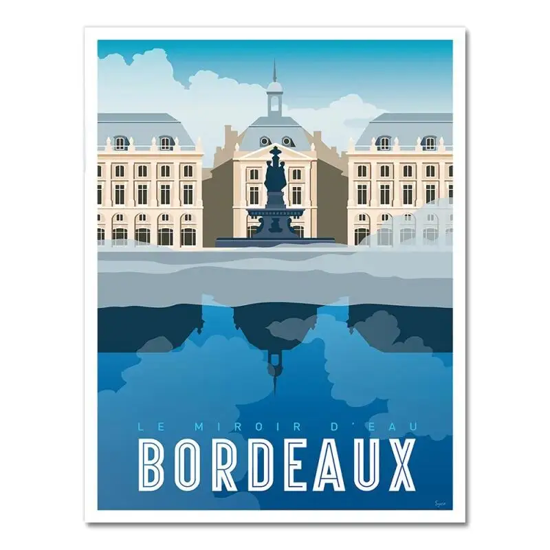 Travel Map Bordeaux France Wine Country Canvas Paintings Retro Wall Poster Coated Art Prints Posters Home Decor Gift Artwork