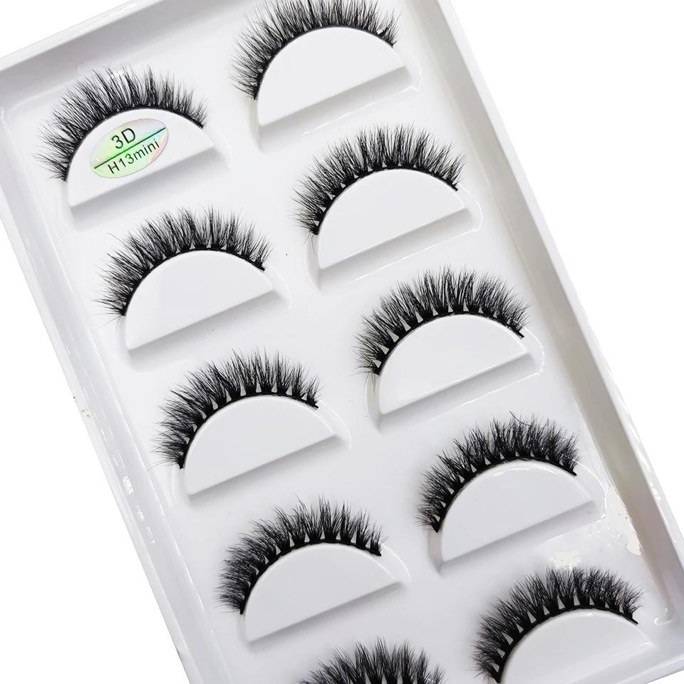 5 pares de pestañas postizas 3D naturales, pestañas de visón falso, pestañas postizas para ojos, maquillaje de belleza, herramientas, H13 Mini Cat 3