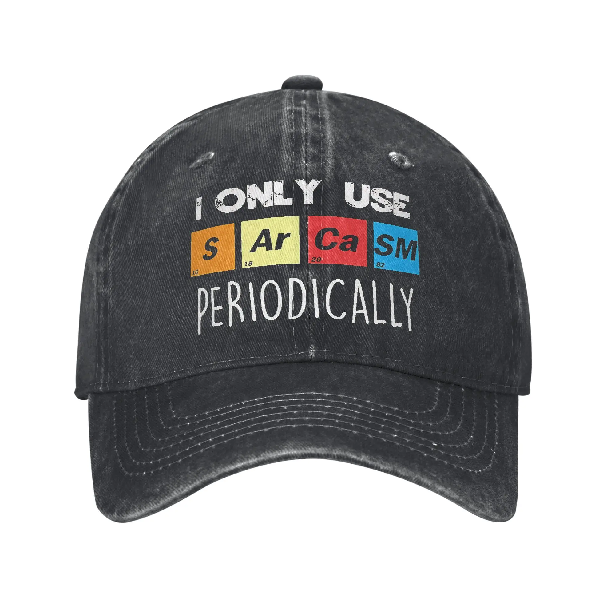 Periodic Table Unisex  Baseball Cap Sarcasm Periodically Distressed Cotton Cap Vintage Adjustable Fit Sun Cap