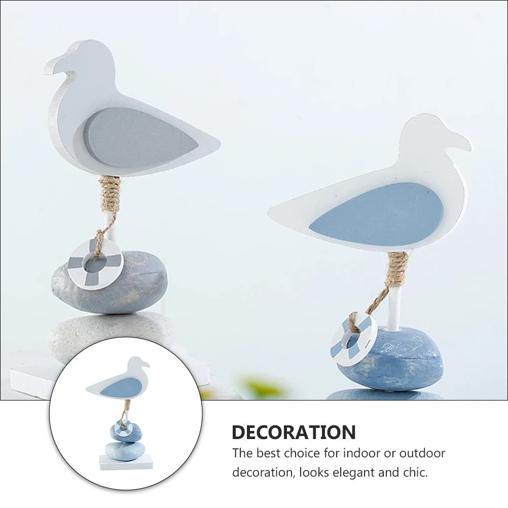 

1Pcs Wood Bird Shape Ornament Sky-Blue Decorative Desktop Adornment Mediterranean Style Home Decoration Bird Shape Ornament
