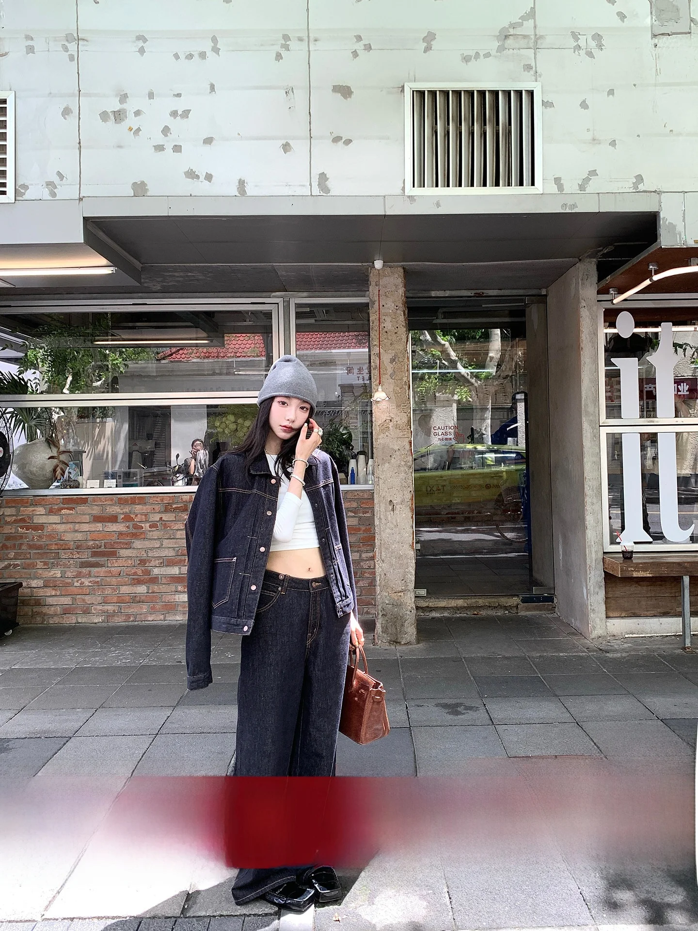 

Американская ретро-джинсовая куртка для женщин, повседневная свободная укороченная куртка-топ для осени, новинка от Qiu Qiu Yang