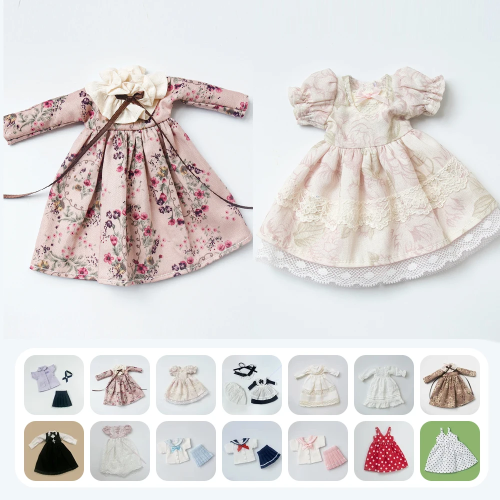 ブライス服レースヴィンテージドレスシャツプリーツスカート制服セットメイドスカートスーツ Ymy リカちゃん Azones Ob22 24 27 人形アクセサリー