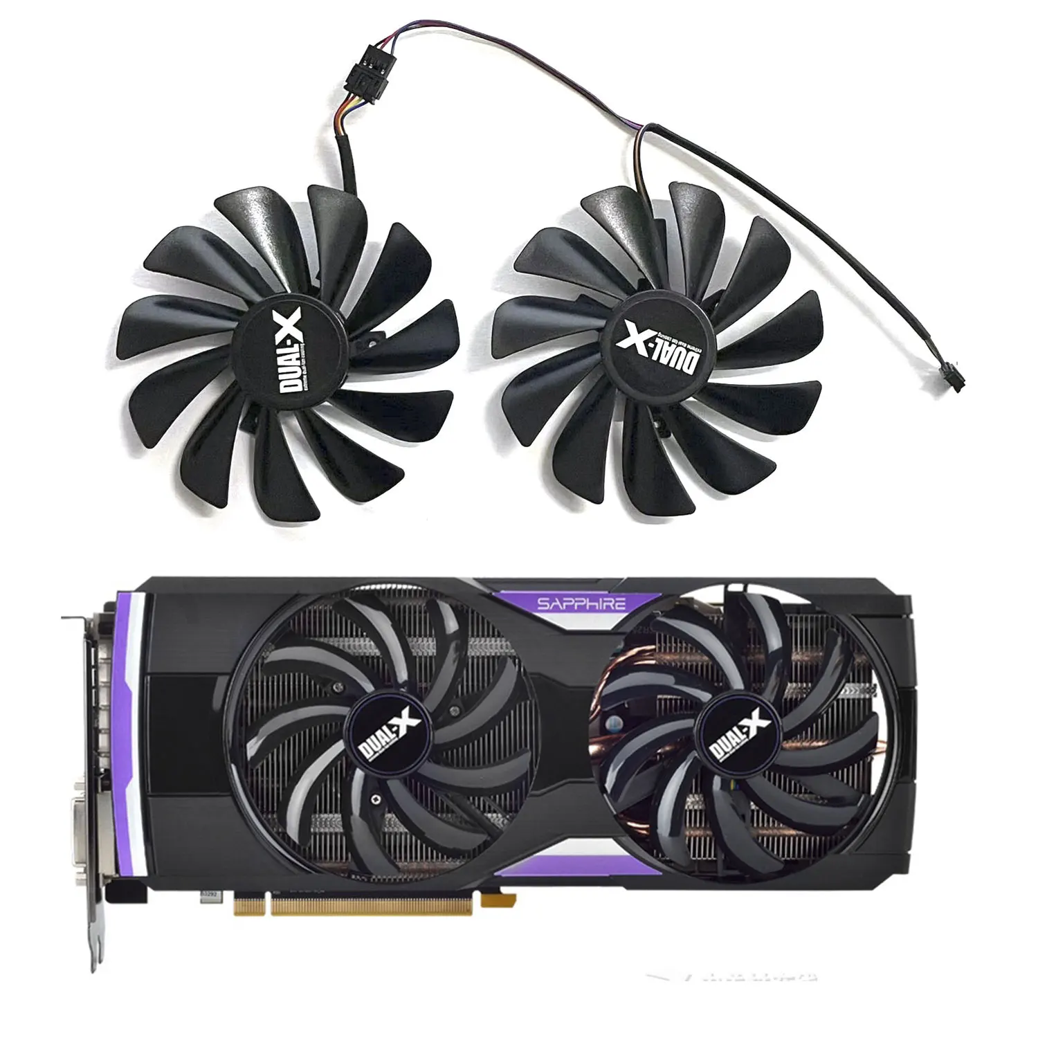 Ventilador de GPU de 4 pines, accesorio de 95MM, R9, 380, 390, adecuado para Sapphire R9, 370X, 4G, D5, Ultra Platinum OC, refrigeración de tarjeta gráfica