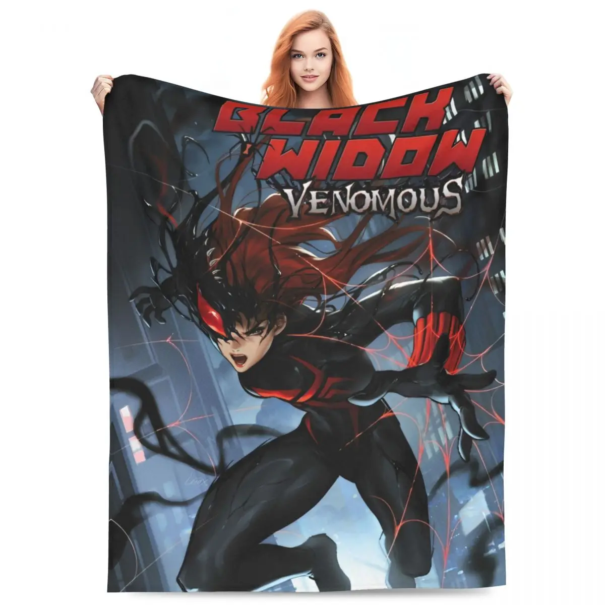 Warm Blanket Travel Black Widow Throw Blanket Flannel Bedspread For Bedroom Comfortable Sofa Bed Cover