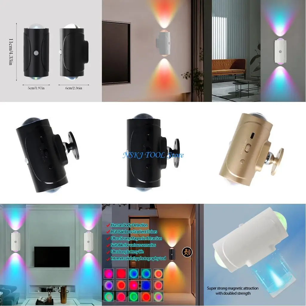 L8RC مصباح قريب حساس باللمس قابل لإعادة الشحن مع 7 ألوان لسطح المنزل