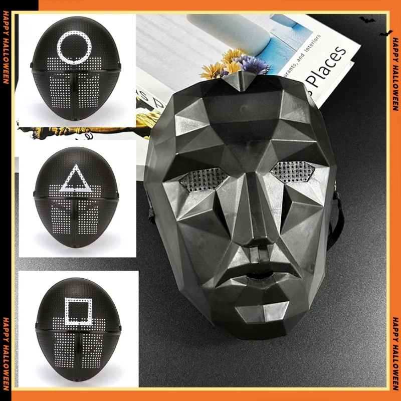 Hot Season 2 Squid Headgear Cosplay Mask Games Peripherals Triangle Square Circle Elastic Mask Toys Kid Gifts