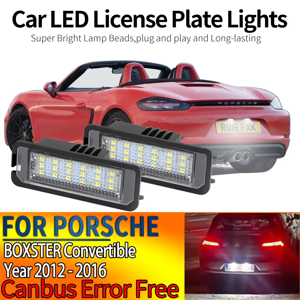 Car Canbus LED License Plate Lights Tail Lamp For PORSCHE, BOXSTER Convertible, 981 2012-2016 BOXSTER Convertible, 987 2004-2012