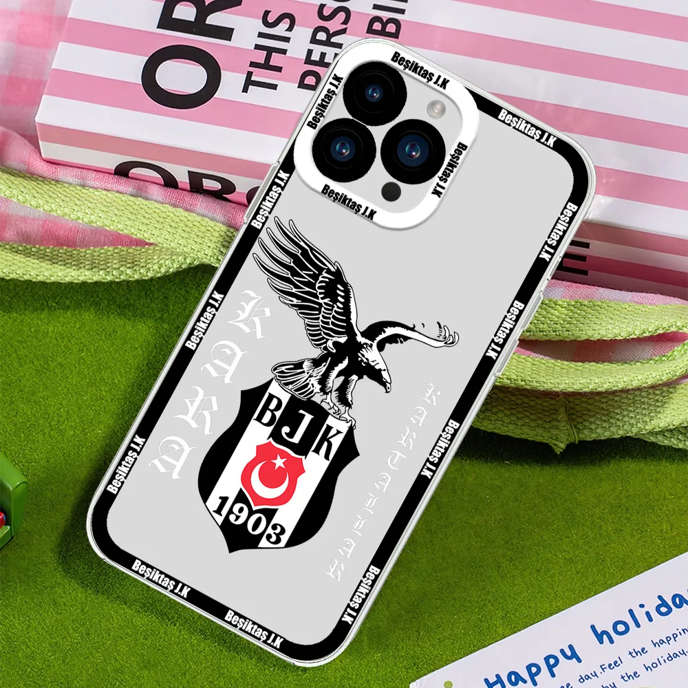 Turkey Besiktass J K BJK For iphone 11 12 13 14 15 16 Mini Plus Pro Max Transparent Shell