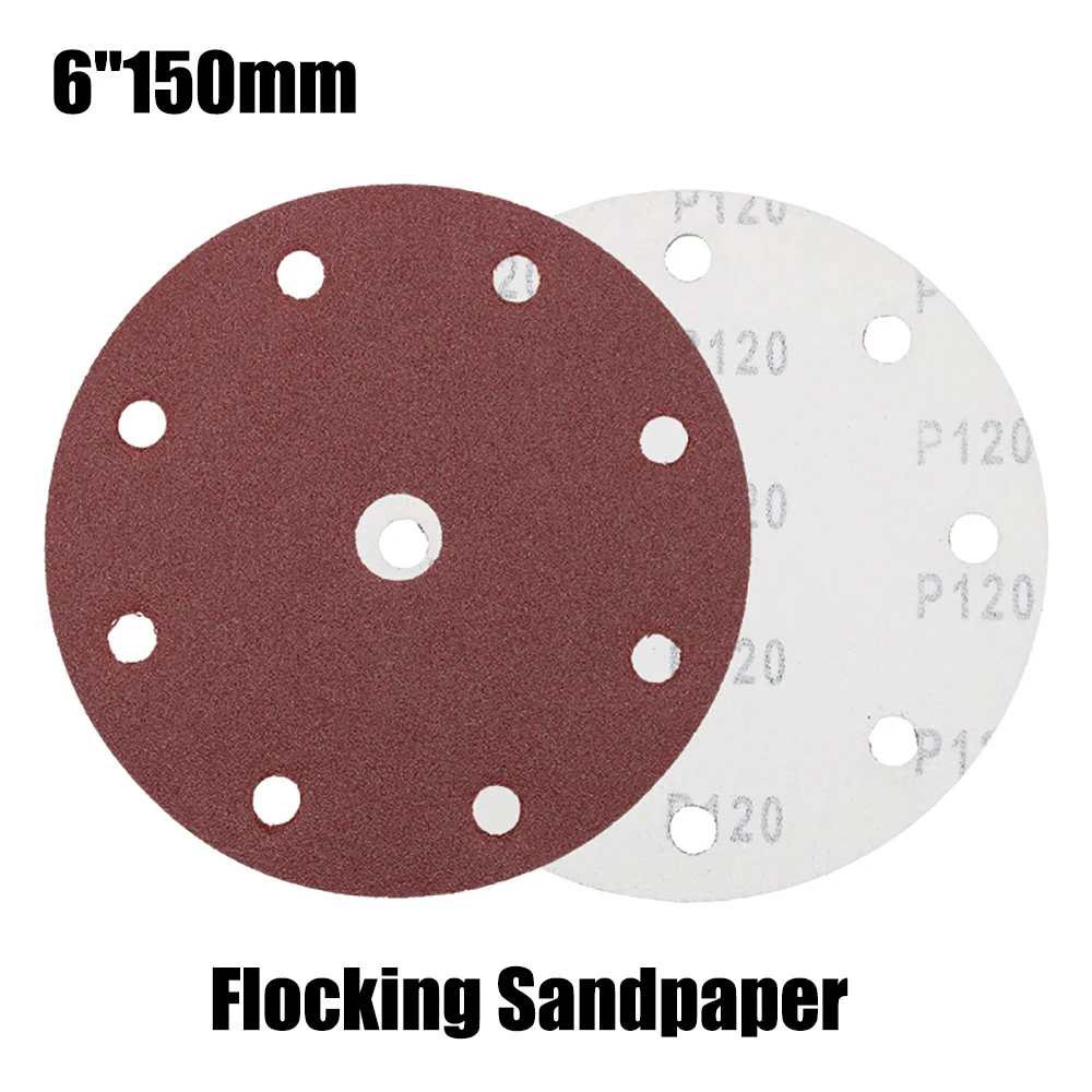 

10Pcs Sanding Discs 6 Inch 9 Holes Alumina Sanding Pad Sanding Sheet Polishing Sand Paper for Metal Wood Glass Car Abrasive Tool