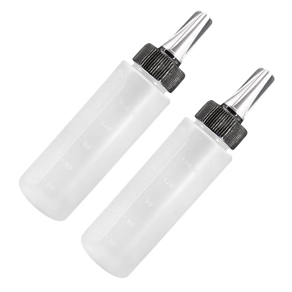 2 Stuks Applicator Fles Voor Haar Lege Applicator Met Schaal Lekvrije Knijpfles Kappers Verven Permanenten Transparant