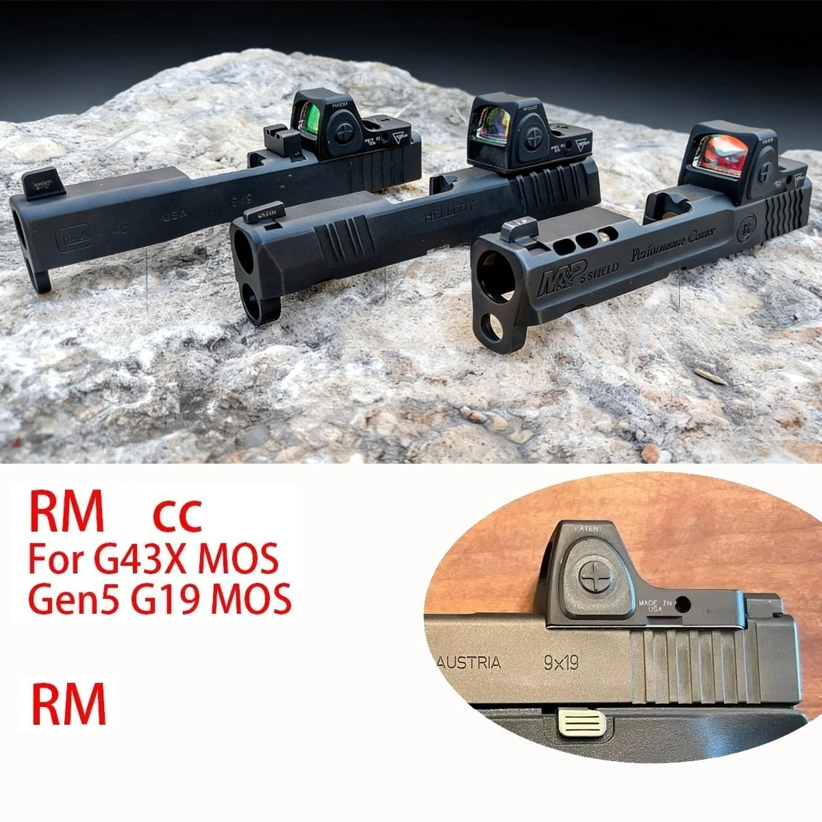 

Tactical RMcc Compact Red Dot Sight 3.25 Moa Reflex Shot Scope for Glock43X Mos G43X G19 Glock19 Mos IWB Airsoft Holster