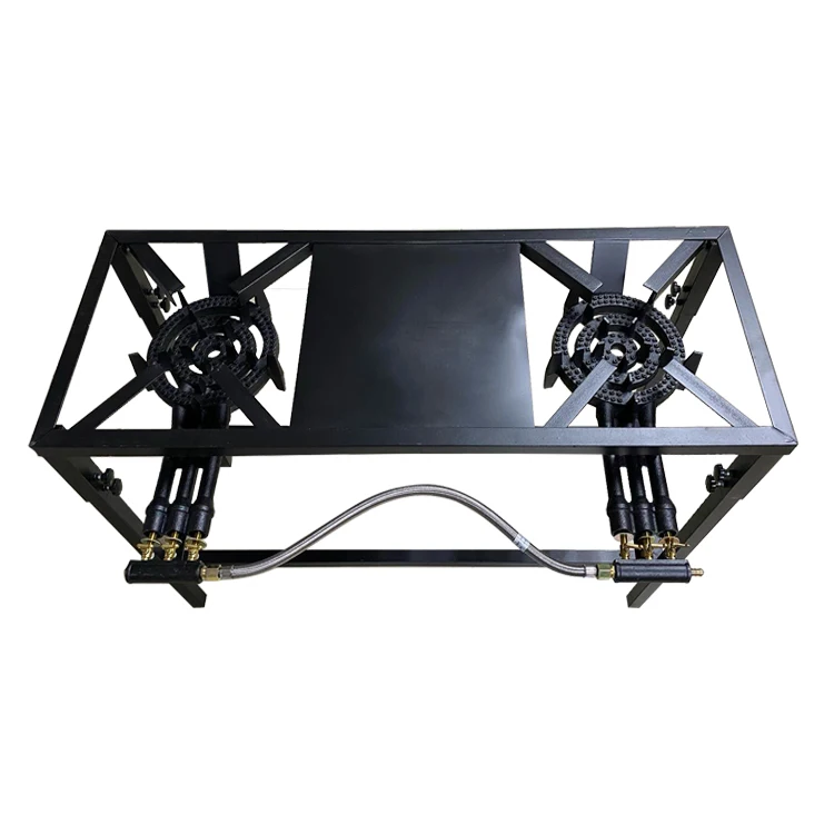 3-burner industrial stove with removable legs