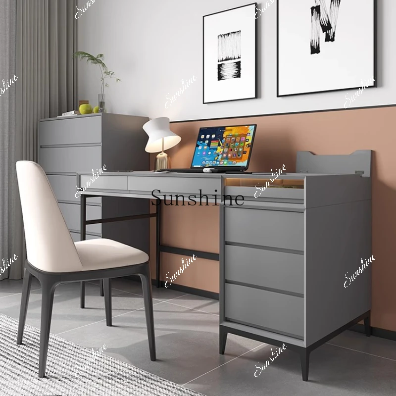 

Italian minimalist solid wood light luxury high-end combination calligraphy table