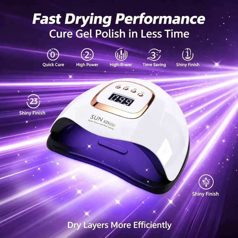 Intelligent Auto‑Sensor UV LED Nail Lamp 380W 4‑Timer Fast Cure All Gel Polish Manicure Tool