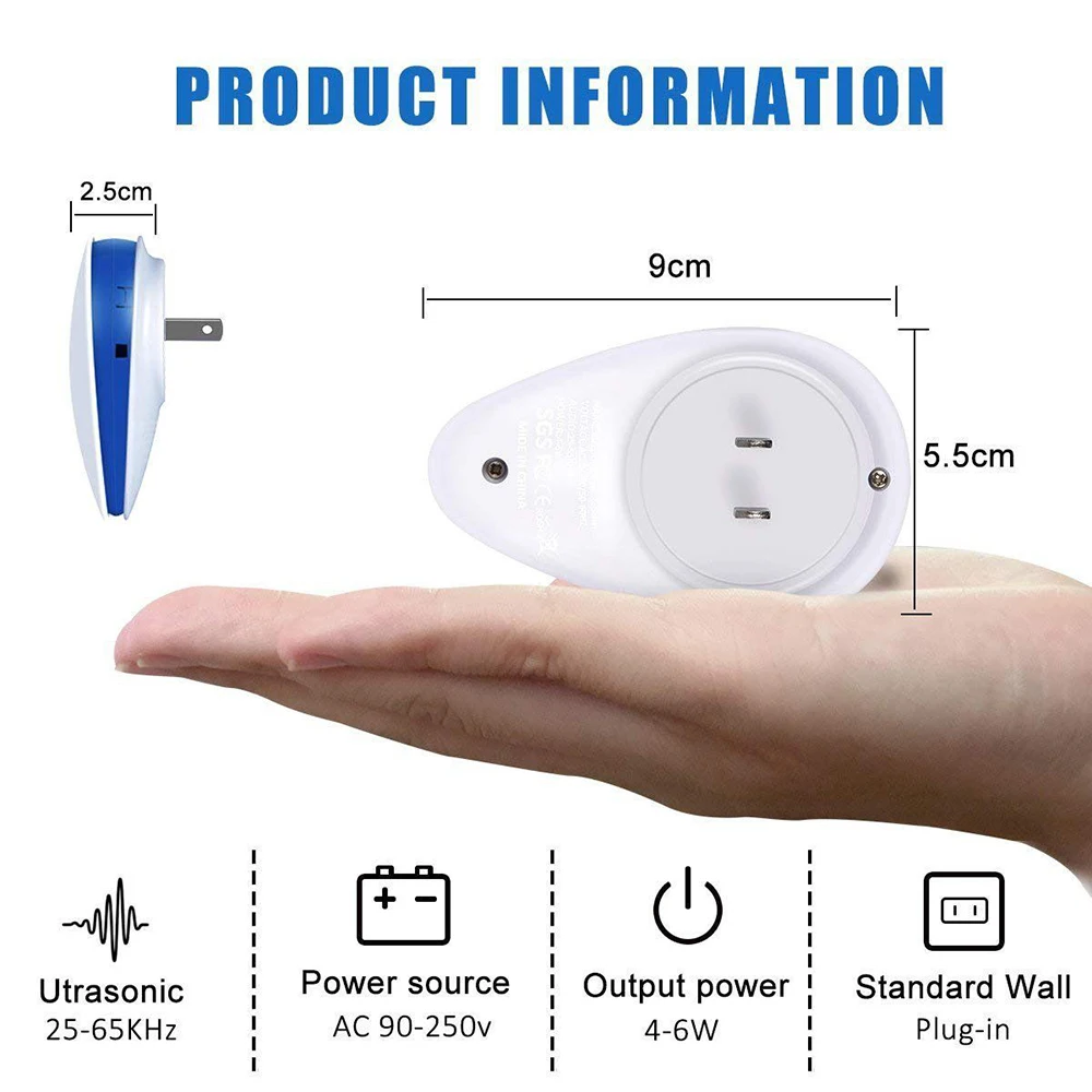 Ultrasonic Pest Repeller Anti Rodent Mice Cockroach Rat Spider Insect US/UK/EU Plug Mosquito Killer Electronic Repellent