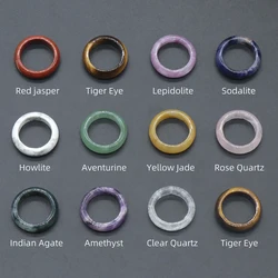 1pc 27mm Natural Stones Tiger Eye Sodalite Amethyst Ring For Jewelry Making Crafts Home Decoration