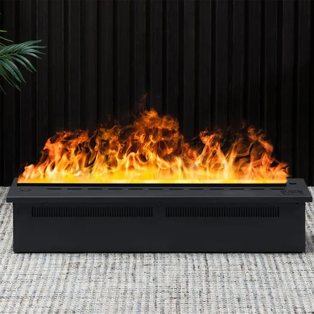 

Modern 3D Vapor Electric Steam Fireplace Water Wall Steel No Heat Remote Control for Freestanding Decoration Apartments Hotels