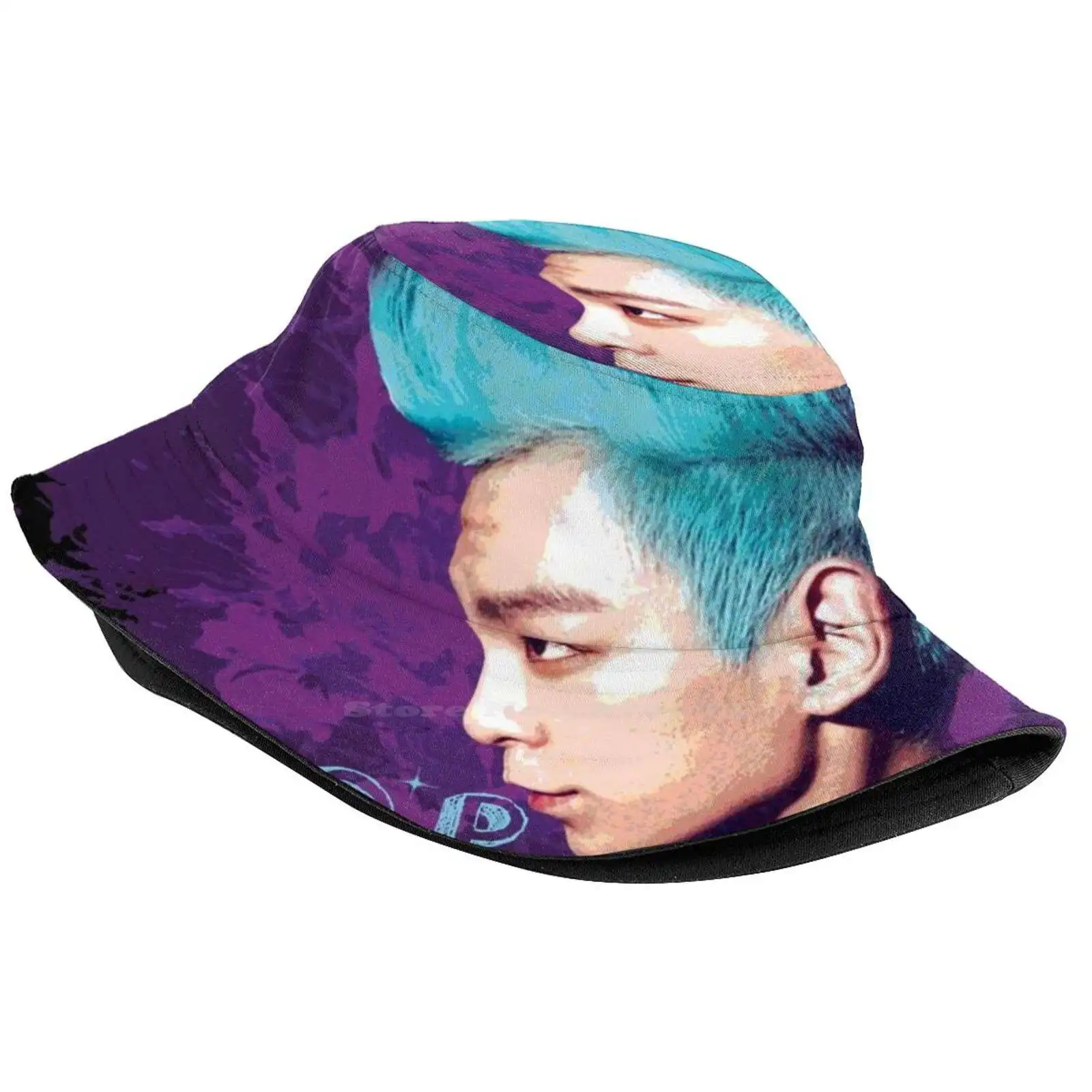 T.o.p ~ Pattern Design Printed Travel Bucket Hats T O P K Pop Korean Pop Korean Guy Kpop Artist Fantastic Baby G Dragon Choi