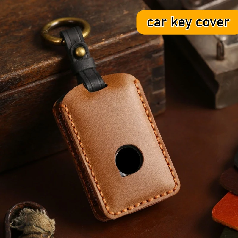 For Volvo XC60 XC90 S60 Car Key Cover Handmade Genuine Leather Protective Cover Scratch-resistant Smart Key Protection Cover