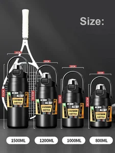 Termos portátiles con paja 304 tazas térmicas de acero inoxidable tazón de café tazón deportivo frascos de aspiración fría y botella de agua caliente 6 mejores ventas Kawaii Thermos - №1