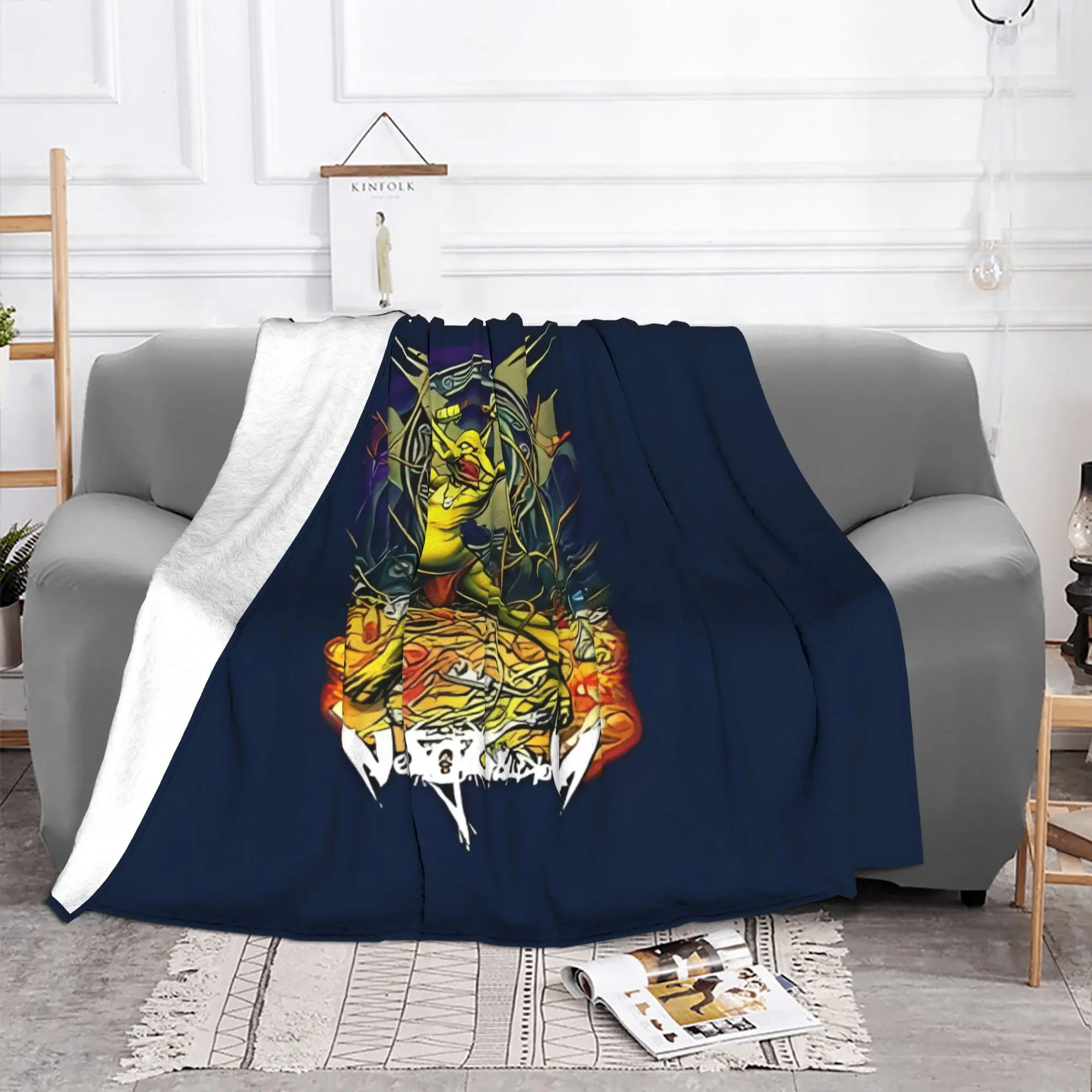 1PC Power  Official Trending Nekrogoblikon home room decorations Winter Blankets for Adults Bedding Home Interior Sofa Knee