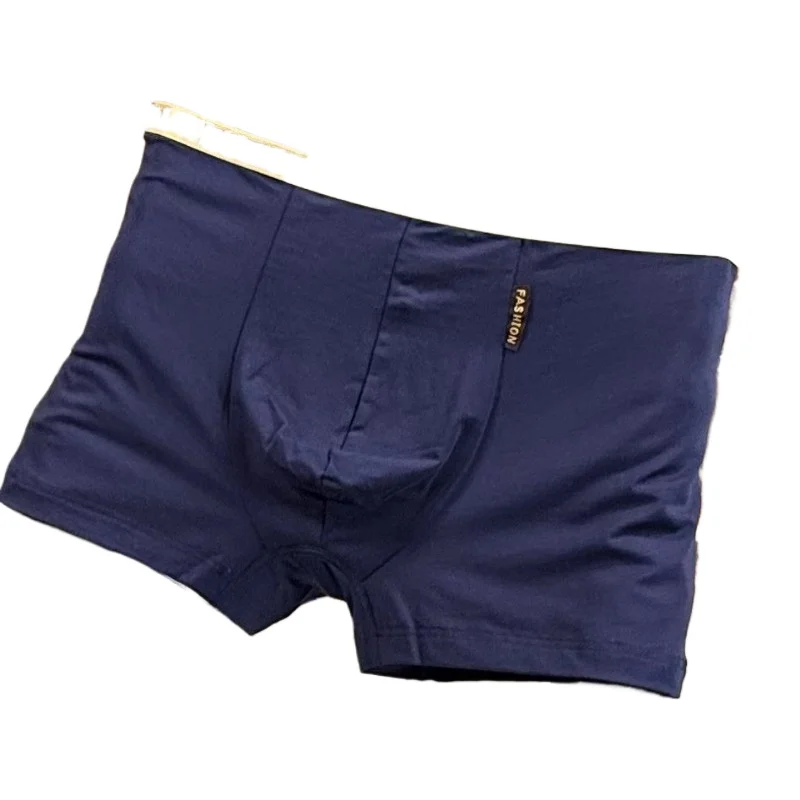 men's-modal-flat-angle-mid-waist-simple-loose-breathable-pants-youth-large-size-four-corners-traceless-shengshi-strip-underwear