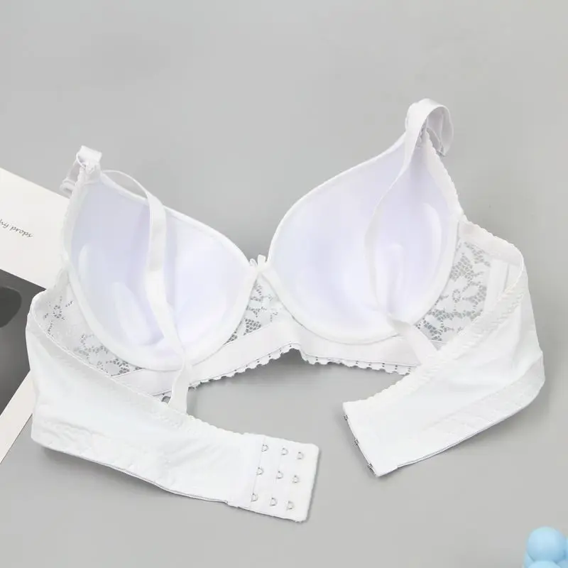 DaiNaFang Push-Up-BHs für Damen, Rosa, Blau, Schwarz, Grau, Beige, Weiß, Burgunderrot, Unterwäsche, Spitze, minimiert nahtlose Dessous – Detail 17