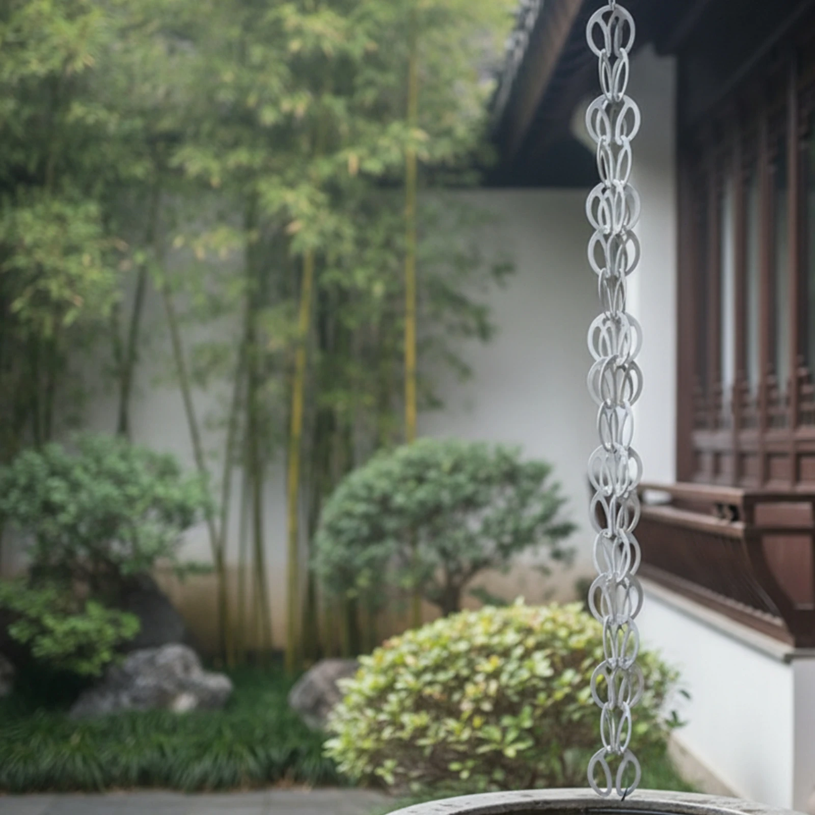 Rain Chain with Oval Links Long-Lasting Aluminum Rain Chain Hardware Stylish Modern for Homeowners, Gutters, Eaves