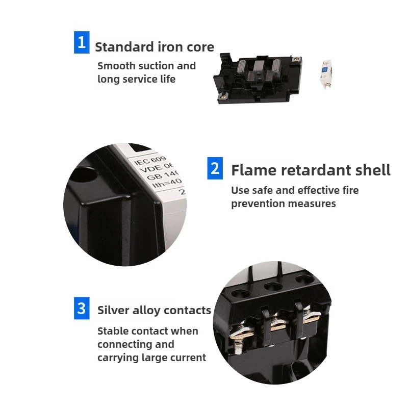 Chint CJX1-32/45/63 قواطع تيار متردد 220 فولت/380 فولت درجة حرارة واسعة-30 ℃ ~70 ℃    مثالية لآلات المعادن/النسيج