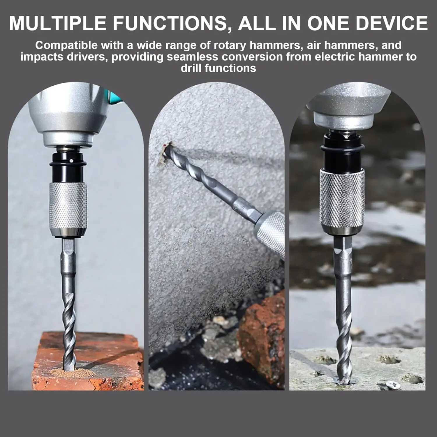 Adattatore per conversione chiave per trapano elettrico a martello elettrico trasforma la chiave elettrica a sgancio rapido per martello per riparazioni domestiche