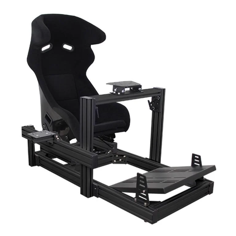 Sport Adjustable Aluminum Cockpit Black/Silver Anodized 4080 Aluminum Profile Sim Racing Cockpit emulator Gaming Seat