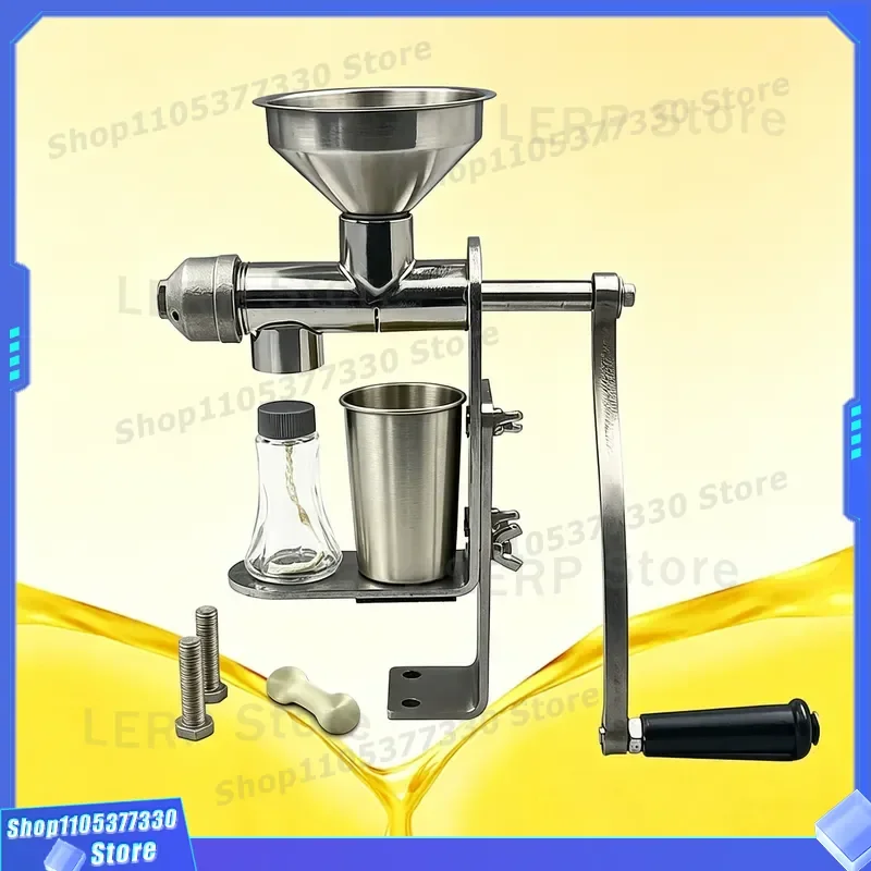 Manual Household Oil Press Machine Hand Crank Small Cold Hot Presser for Peanut Rapeseed Soybean Non Automatic Kitchen Tool