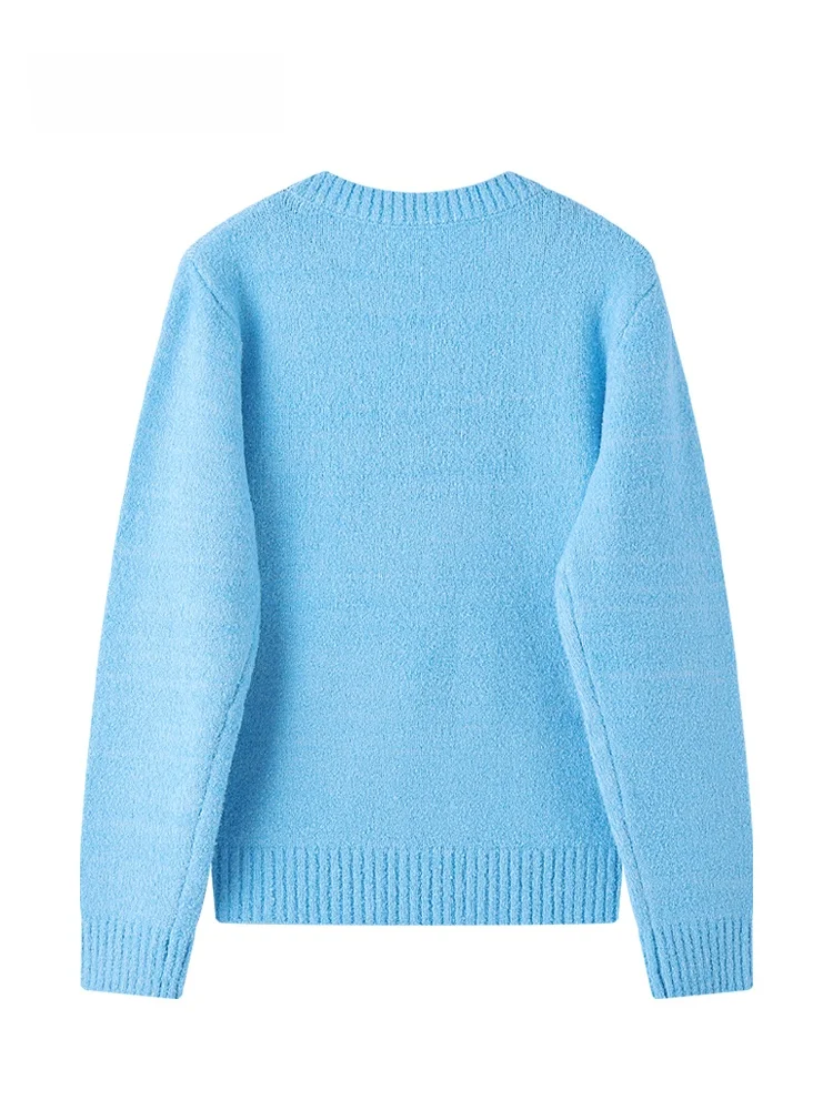 Felpa con cappuccio dal design lavorato a maglia mista modello JZZDEMM Base lavorata a maglia da donna irt Calore confortevole Top lungo rotondo Ne