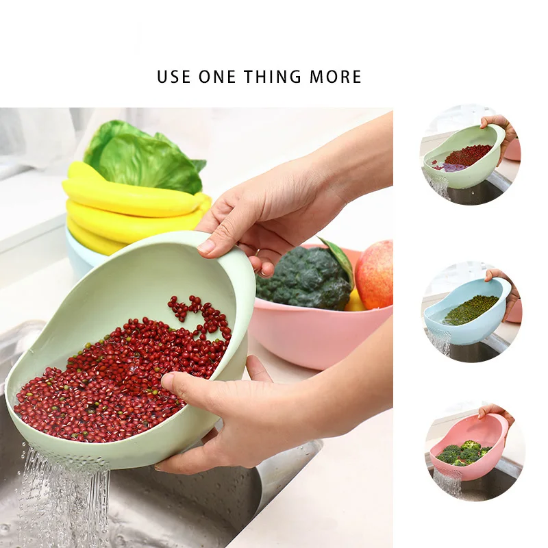 

Food Grade Utensils for Plastic Rice Beans Peas Washing Filter Strainer Cleaning Gadget Kitchen Accessories Basket Sieve Drainer