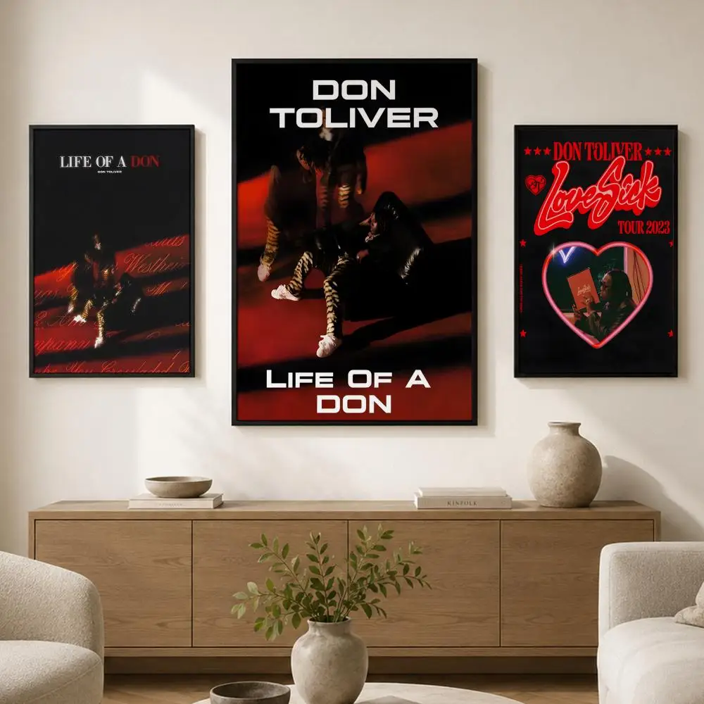Singer D-Don Toliver Poster Waterproof PVC Wall Poster, Peel-and-Stick HD Art for Living Room, Bedroom and Shop
