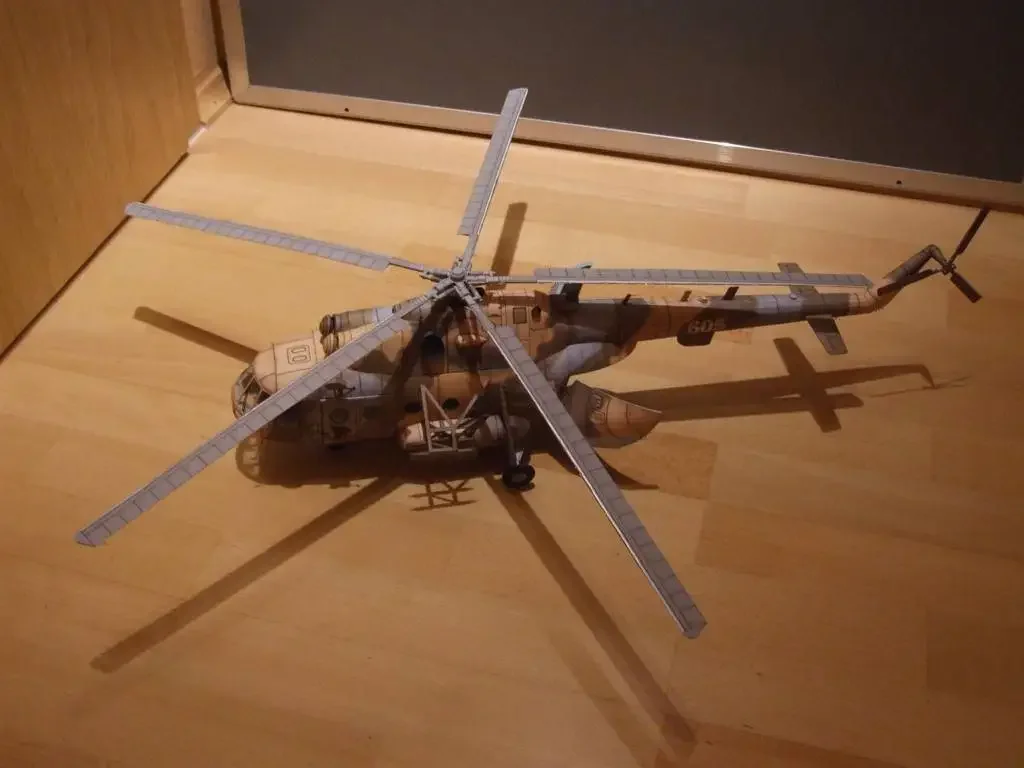 

1:33 Scale Mil Mi-17 Russian Transport Helicopter DIY Handcraft Paper Model Kit Puzzles Handmade Toy DIY