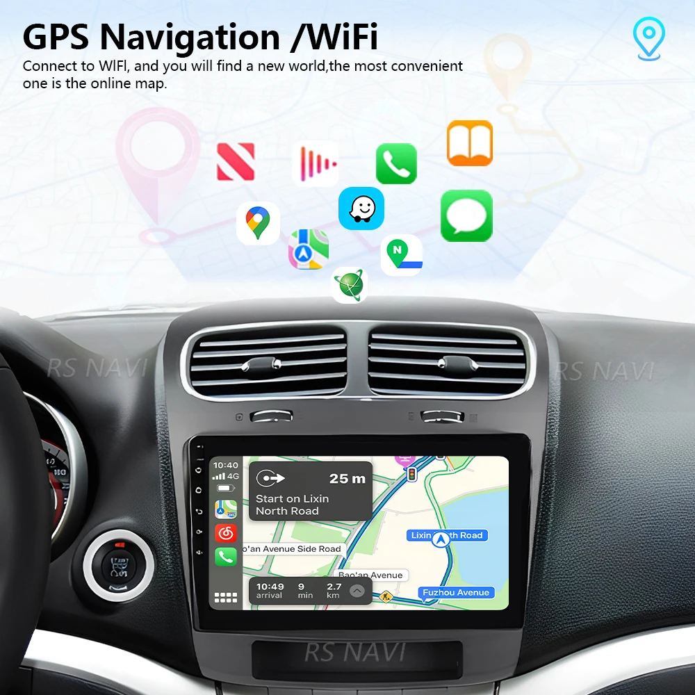 Android 16 For Dodge Journey For Fiat Freemont 2011 - 2020 Carplay Auto Car Radio Player 2K Screen steering wheel app control view 4