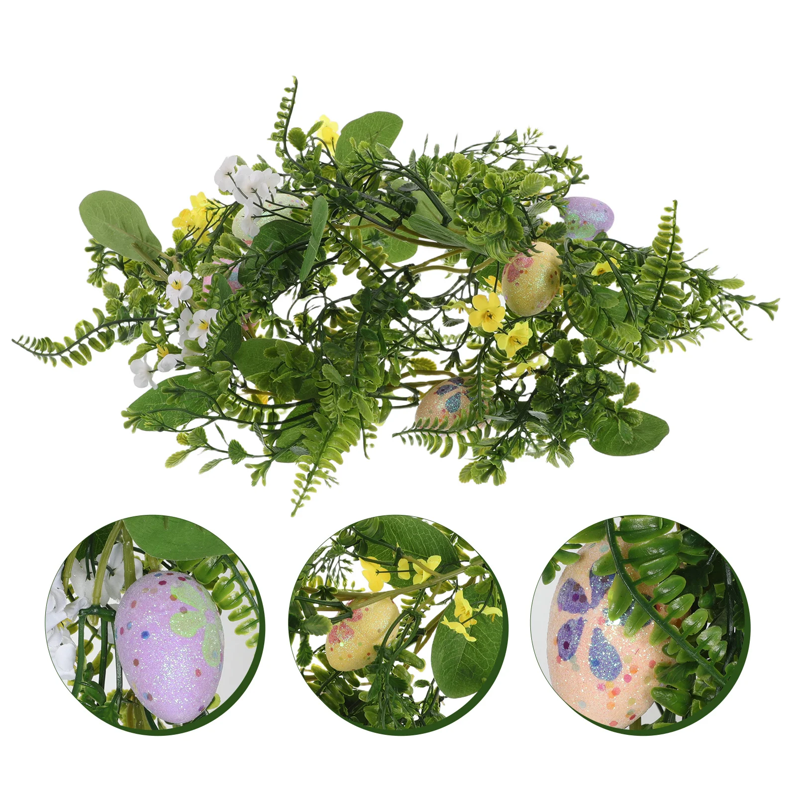

Faux Easter Egg Vine Garland Artificial Greenery Wall Hanging Realistic Indoor Decor for Holiday Seasonal Display
