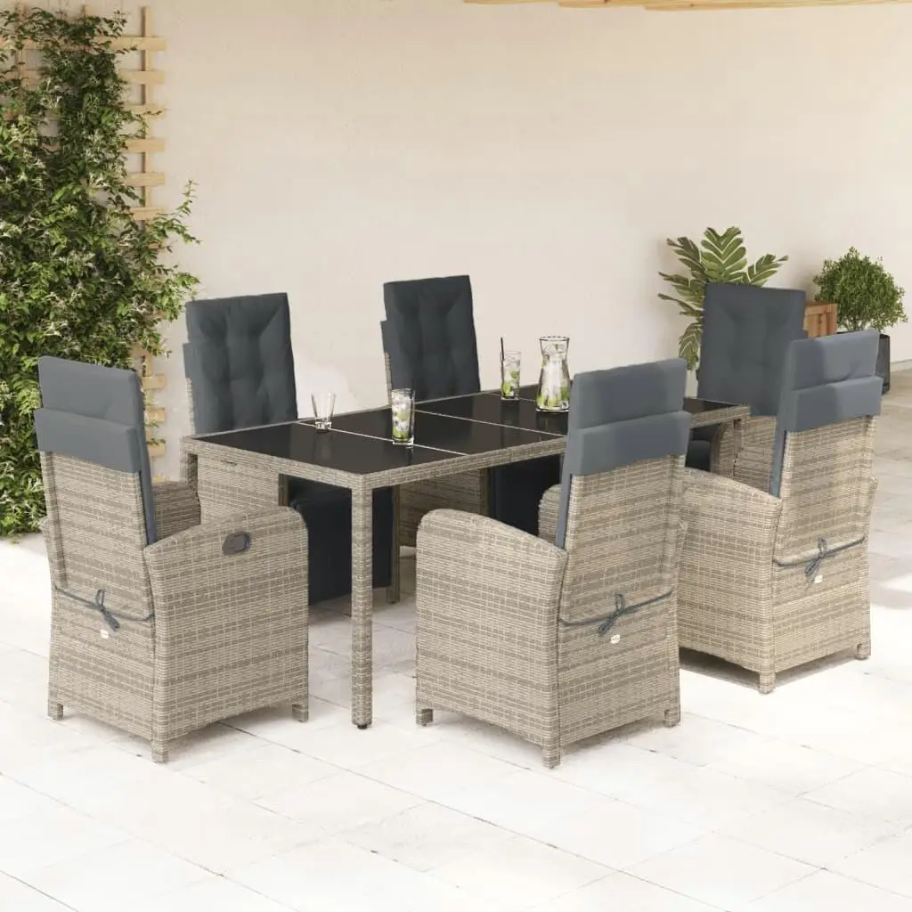 

Garden Dining Set 2-Tone Grey Dark Grey Modern Design Weather-Resistant for Outdoor