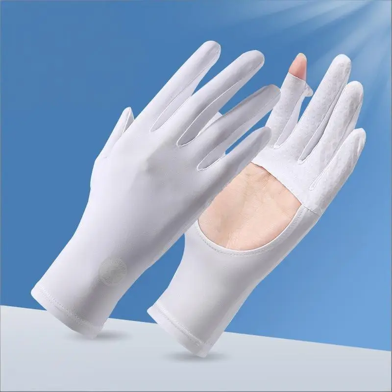 ☺Palm Hollow Out Sunscreen Gloves Touchscreen Breathable Non Slip Hand Covers Thin Sun Protection Gloves For Driving Outdoor